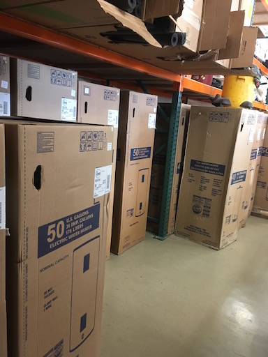 Water Heaters in our Warehouse